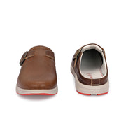 West Port Men Premium Leather Casual Mules for Men (Alliance-05-Tan)