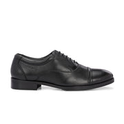 Men Premium Leather Classic Cap-Toe Police Oxford Shoes (AMAZONA-61-BLACK)