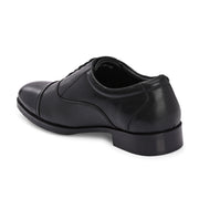 Men Premium Leather Classic Cap-Toe Police Oxford Shoes (AMAZONA-61-BLACK)