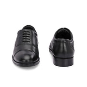 Men Premium Leather Classic Cap-Toe Police Oxford Shoes (AMAZONA-61-BLACK)