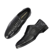 Men Premium Leather Classic Cap-Toe Police Oxford Shoes (AMAZONA-61-BLACK)