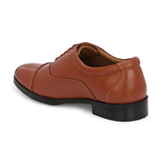 Men Premium Leather Classic Cap-Toe Police Oxford Shoes (AMAZONA-61-POLICE-TAN)