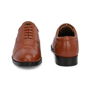 Men Premium Leather Classic Cap-Toe Police Oxford Shoes (AMAZONA-61-POLICE-TAN)