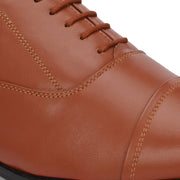 Men Premium Leather Classic Cap-Toe Police Oxford Shoes (AMAZONA-61-POLICE-TAN)