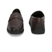 Men Premium Leather Brown Slip-On Formal Shoes (Boat-01-Brown)