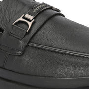Men Premium Leather Black Formal Slip-On Shoes (Boat-11-Black)