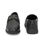 Men Premium Leather Black Formal Slip-On Shoes (Boat-11-Black)