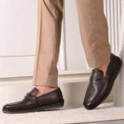 Men Premium Leather Brown Formal Slip-On Shoes (Boat-11-Brown)