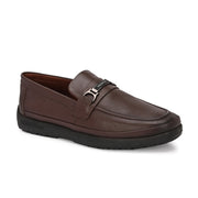 Men Premium Leather Brown Formal Slip-On Shoes (Boat-11-Brown)