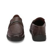 Men Premium Leather Brown Formal Slip-On Shoes (Boat-11-Brown)