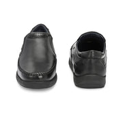 Men Premium Leather Black Formal Slip-On Shoes (Boat-22-Black)