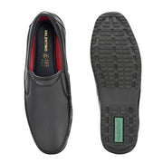 Men Premium Leather Black Formal Slip-On Shoes (Boat-22-Black)