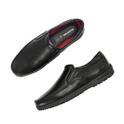 Men Premium Leather Black Formal Slip-On Shoes (Boat-22-Black)