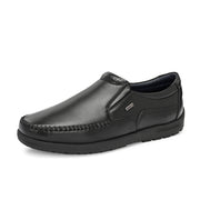 Men Premium Leather Black Formal Slip-On Shoes (Boat-22-Black)