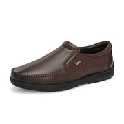 Men Premium Leather Brown Formal Slip-On Shoes (Boat-22-Brown)