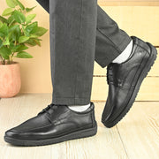 Men Premium Leather Black Formal Lace-Up Shoes (Boat-51-Black)