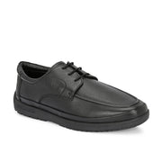 Men Premium Leather Black Formal Lace-Up Shoes (Boat-51-Black)