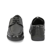 Men Premium Leather Black Formal Lace-Up Shoes (Boat-51-Black)