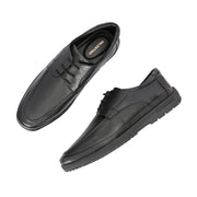Men Premium Leather Black Formal Lace-Up Shoes (Boat-51-Black)