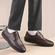 Men Premium Leather Brown Formal Lace-Up Shoes (Boat-51-Brown)