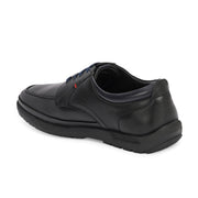 West Port Men Premium Leather Black Lace Up Shoes (Boat-61-Black)