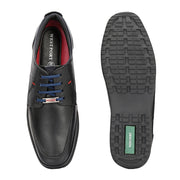 West Port Men Premium Leather Black Lace Up Shoes (Boat-61-Black)
