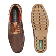 West Port Men Premium Leather Brown Lace Up Shoes (Boat-61-Brown)