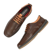 West Port Men Premium Leather Brown Lace Up Shoes (Boat-61-Brown)