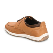 West Port Men Premium Leather Tan Lace Up Shoes (Boat-61-Tan)