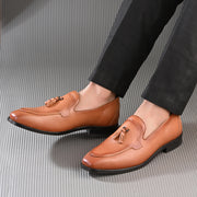 West Port Men Leather Tassel Loafers (Champion-10-Tan)