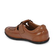 Men Premium Leather Tan Sandal (CityWalker-23-Tan)