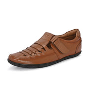 Men Premium Leather Tan Sandal (CityWalker-23-Tan)
