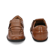 Men Premium Leather Tan Sandal (CityWalker-23-Tan)