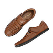 Men Premium Leather Tan Sandal (CityWalker-23-Tan)