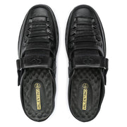 Men Premium Leather Black Back Open Mule (CityWalker-31-Black)