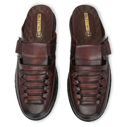 Men Premium Leather Cherry Back Open Mule (CityWalker-31-Cherry)