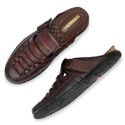 Men Premium Leather Cherry Back Open Mule (CityWalker-31-Cherry)