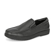 Men Premium Leather Black Slip-On Formal Shoes | Available in sizes 5 UK to 12 UK (Comforter-07-Black)