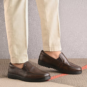 Men Premium Leather Pine Slip-On Formal Shoes | Available in sizes 5 UK to 12 UK (Comforter-07-Pine)