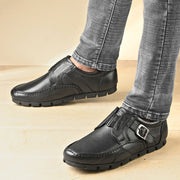 Men Premium Leather Comfort Shoes (Creative-81-Black)