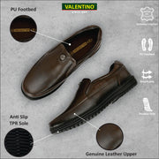 Men Premium Leather Pine Slip-On Formal Shoes | Available in sizes 5 UK to 12 UK (Comforter-02-Pine)