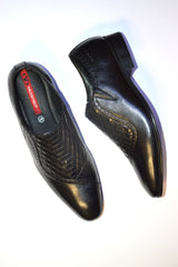 Men Premium Leather Black Slip-On Formal Shoes (V-Paris-05)