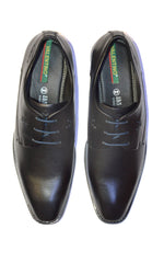 Men Premium Leather Black Lace-Up Formal Derby Shoes (Giness-55)