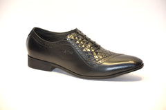 Men Premium Leather Black Lace-Up Formal Derby Shoes (V-Paris-60)