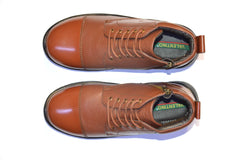 Men Premium Leather Navy Tan Lace-Up Formal Derby Shoes (Scout-75)