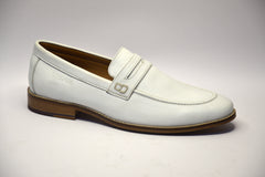 Men Premium Leather White Slip-On Formal Shoes (Fact-01)