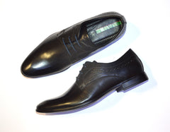 Men Premium Leather Black Lace-Up Formal Derby Shoes (Ramky-73A)