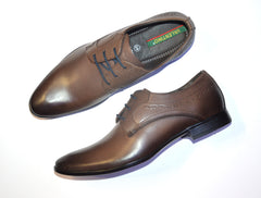 Men Premium Leather Brown Lace-Up Formal Derby Shoes (Ramky-73A)