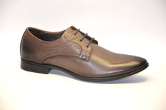 Men Premium Leather Brown Lace-Up Formal Derby Shoes (Ramky-73A)