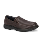Men Premium Leather Black Formal Slip-On Shoes (Airman-02-Brown)